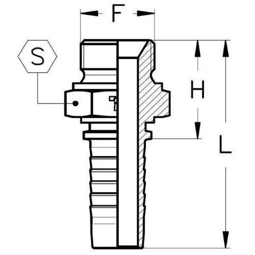 BSP buitendraad AGR 1/2 RVS NW10