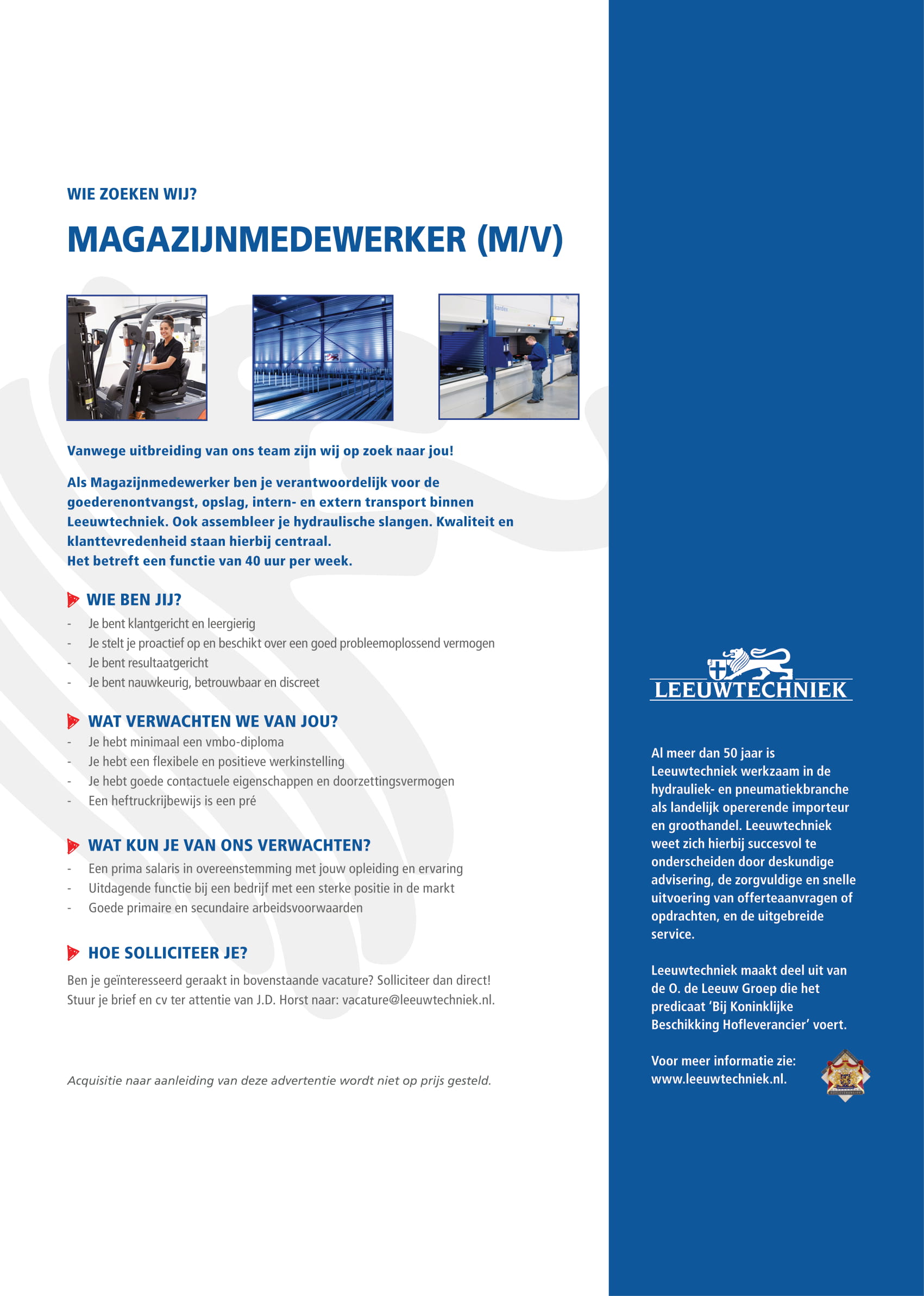 Vacature Magazijnmedewerker
