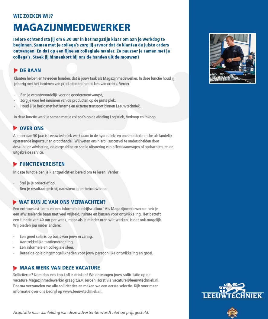 Vacature Magazijnmedewerker